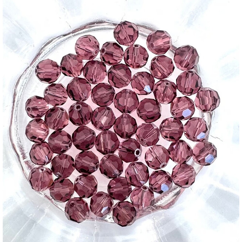 50pcs Beads for Jewelry #22165 Purple Faceted Glass Beads